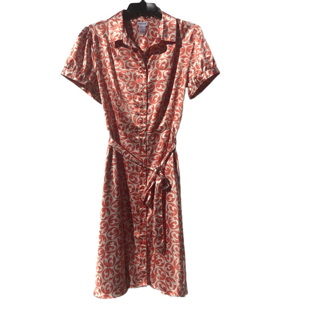JG Hook Short Sleeve Button Down Belted Dress 14P